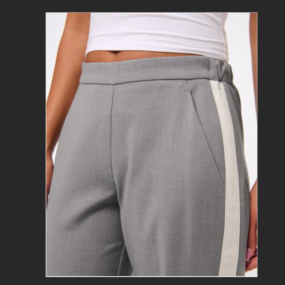 NWT ABERCROMBIE GREY SIDE STRIPE PULL-ON PANTS--WOMEN'S XS - Picture 5 of 10